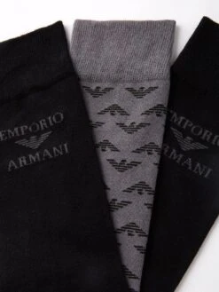 Emporio Armani Bodywear 3 Pack Of Short Socks - Multi -Barbou Clothing Shop VJEV7 SQ3 0000000029 MULTI SLd1
