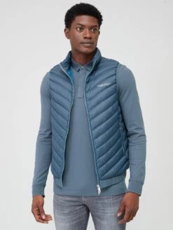 Armani Exchange Padded Down Fill Gilet - Dark Grey