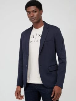 Armani Exchange Single Breasted Blazer - Navy