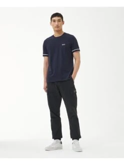 Barbour International Cooper Tipped Cuff T-Shirt - Navy -Barbou Clothing Shop VJGHA SQ3 0000000048 NAVY MDo