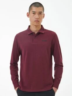 Barbour International Very Exclusive - Tipped Long Sleeve Polo Shirt - Red