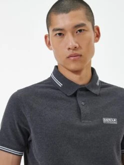 Barbour International Very Exclusive - Essential Tipped Polo Shirt - Dark Grey -Barbou Clothing Shop VJGI4 SQ4 0000000070 DARK GREY MDd