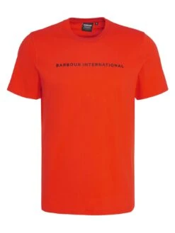 Barbour International Motored Chest Logo T-Shirt - Orange -Barbou Clothing Shop VJGJB SQ5 0000000198 ORANGE MDd1