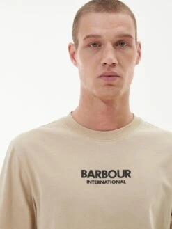 Barbour International Formula Chest Logo T-Shirt - Cream -Barbou Clothing Shop VJGJC SQ4 0000000067 CREAM MDd