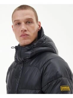 Barbour International Lark Hooded Padded Jacket - Black -Barbou Clothing Shop VJGJF SQ4 0000000004 BLACK MDd