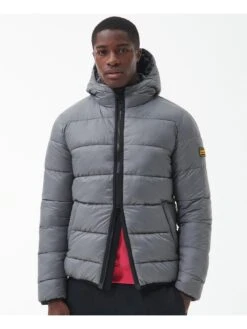 Barbour International Bobber Hooded Padded Jacket - Grey