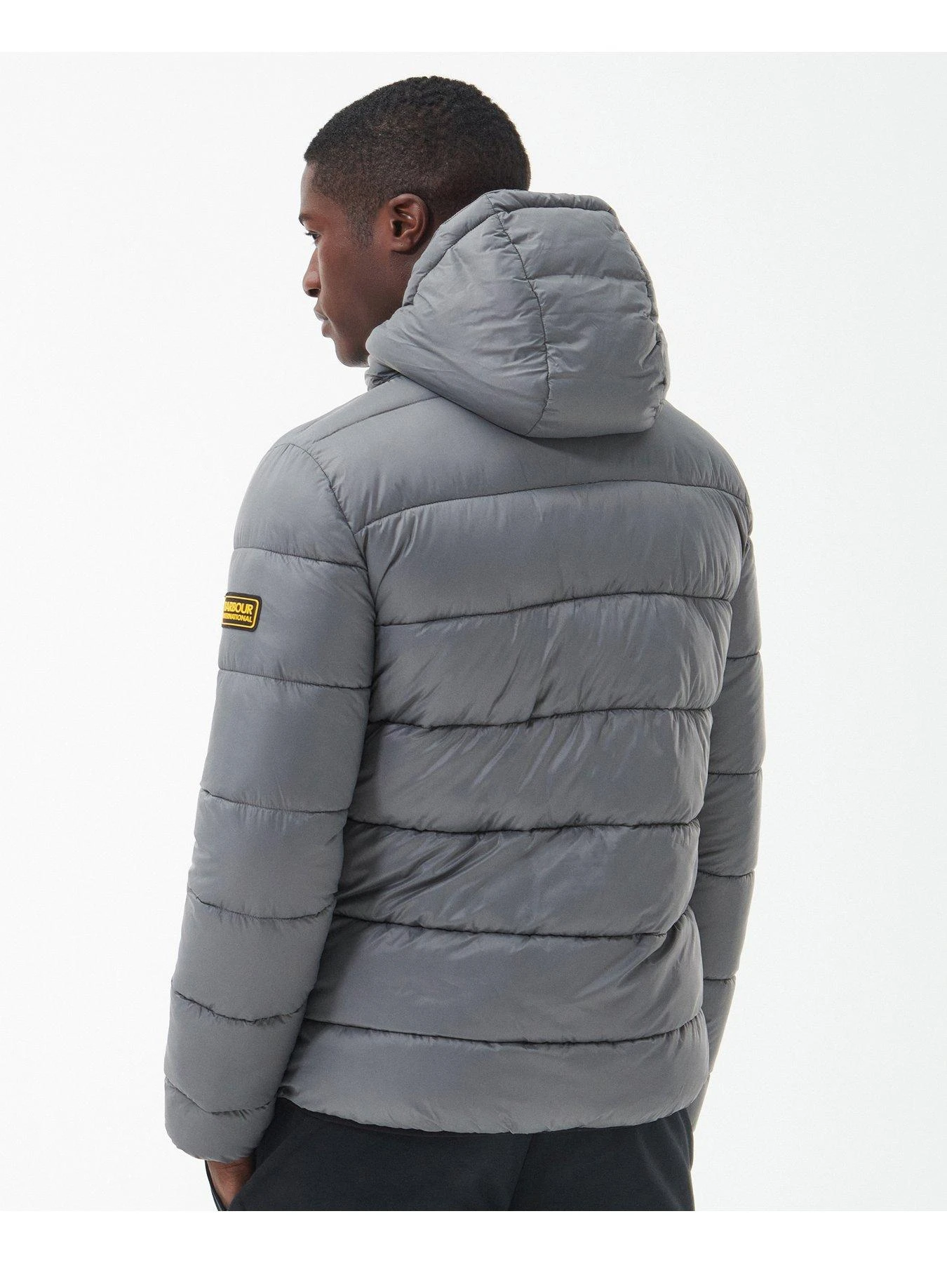 Barbour International Bobber Hooded Padded Jacket - Grey 2 Barbour International Bobber Hooded Padded Jacket - Grey - Image 2