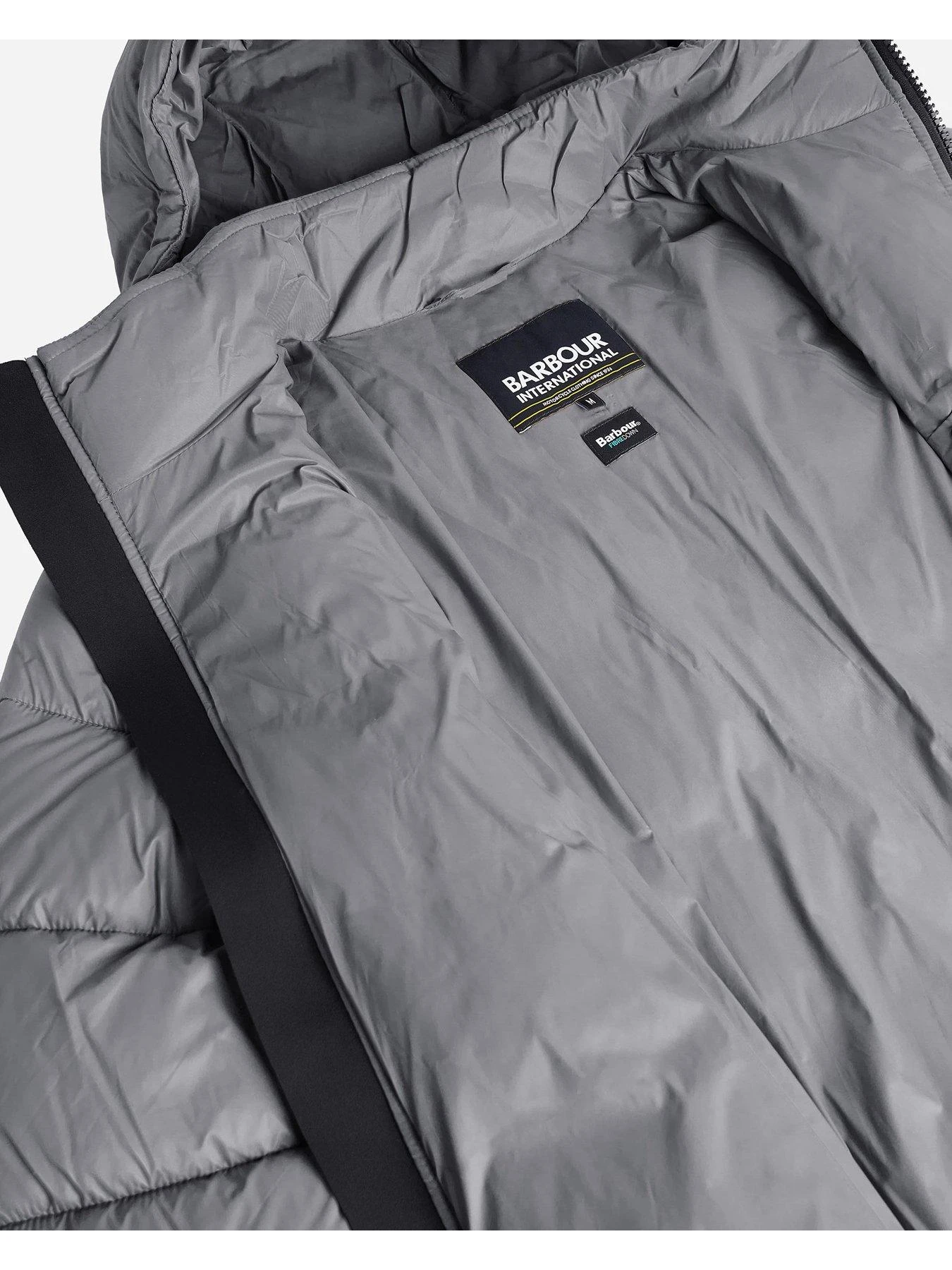 Barbour International Bobber Hooded Padded Jacket - Grey 5 Barbour International Bobber Hooded Padded Jacket - Grey - Image 5