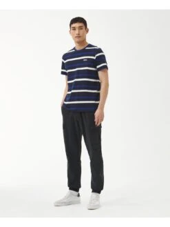 Barbour International Gauge Stripe T-Shirt - Navy -Barbou Clothing Shop VJGK2 SQ3 0000000048 NAVY MDo