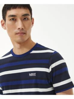 Barbour International Gauge Stripe T-Shirt - Navy -Barbou Clothing Shop VJGK2 SQ4 0000000048 NAVY MDd