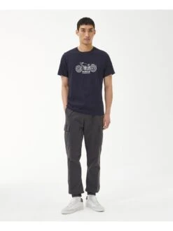 Barbour International Gear Motorcycle Graphic T-Shirt - Navy -Barbou Clothing Shop VJGK4 SQ3 0000000048 NAVY MDo