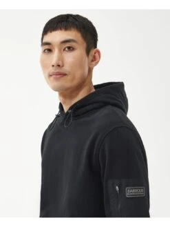Barbour International Tempo Patch Pocket Overhead Hoodie - Black -Barbou Clothing Shop VJGKN SQ4 0000000004 BLACK MDd