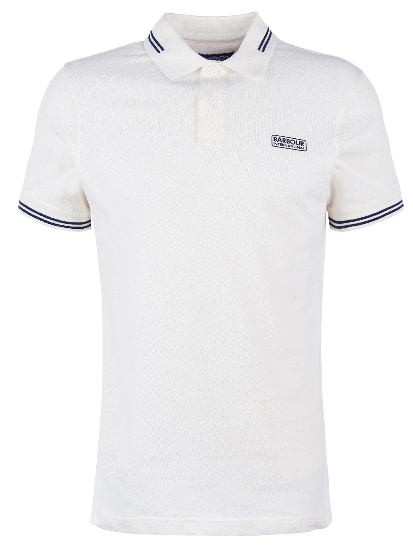 Barbour International Essential Tipped Polo Shirt - Off White 5 Barbour International Essential Tipped Polo Shirt - Off White - Image 5