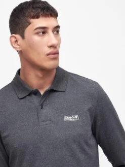 Barbour International Long Sleeve Polo Shirt - Dark Grey -Barbou Clothing Shop VJGO1 SQ4 0000000070 DARK GREY MDd