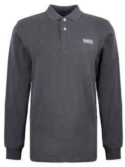 Barbour International Long Sleeve Polo Shirt - Dark Grey -Barbou Clothing Shop VJGO1 SQ5 0000000070 DARK GREY MDd1