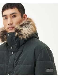 Barbour International Dowanside Wax Hooded Parka - Green -Barbou Clothing Shop VJGO4 SQ4 0000000047 GREEN MDd