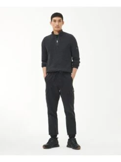 Barbour International Corser Half Zip Jumper - Dark Grey -Barbou Clothing Shop VJGO7 SQ3 0000000070 DARK GREY MDo