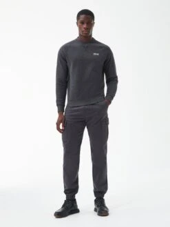 Barbour International Essential Crew Neck Sweatshirt - Dark Grey -Barbou Clothing Shop VJGOL SQ3 0000000070 DARK GREY MDo