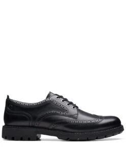 Clarks Batcombe Far Brogue Shoes - Black