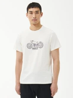 Barbour International Gear Motorcycle Graphic T-Shirt - Light Cream