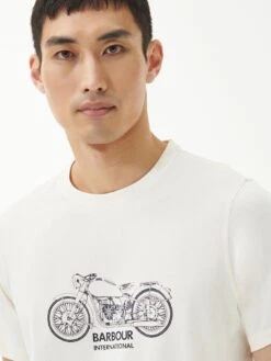 Barbour International Gear Motorcycle Graphic T-Shirt - Light Cream -Barbou Clothing Shop VJKSH SQ4 0000003756 LIGHT CREAM MDd