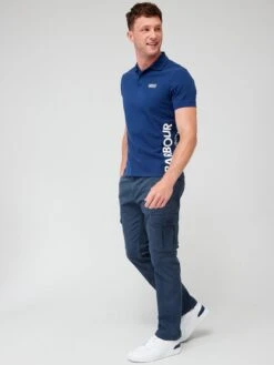 Barbour International Very Exclusive - Bold Full Collar Polo Shirt - Blue -Barbou Clothing Shop VJKSJ SQ3 0000000020 BLUE MDo