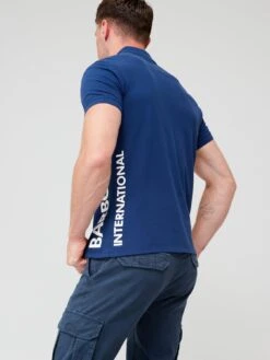 Barbour International Very Exclusive - Bold Full Collar Polo Shirt - Blue -Barbou Clothing Shop VJKSJ SQ6 0000000020 BLUE MDd2