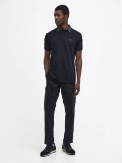 Barbour International Very Exclusive - Contrast Collar Polo Shirt - Black -Barbou Clothing Shop VJKTA SQ3 0000000004 BLACK MDo