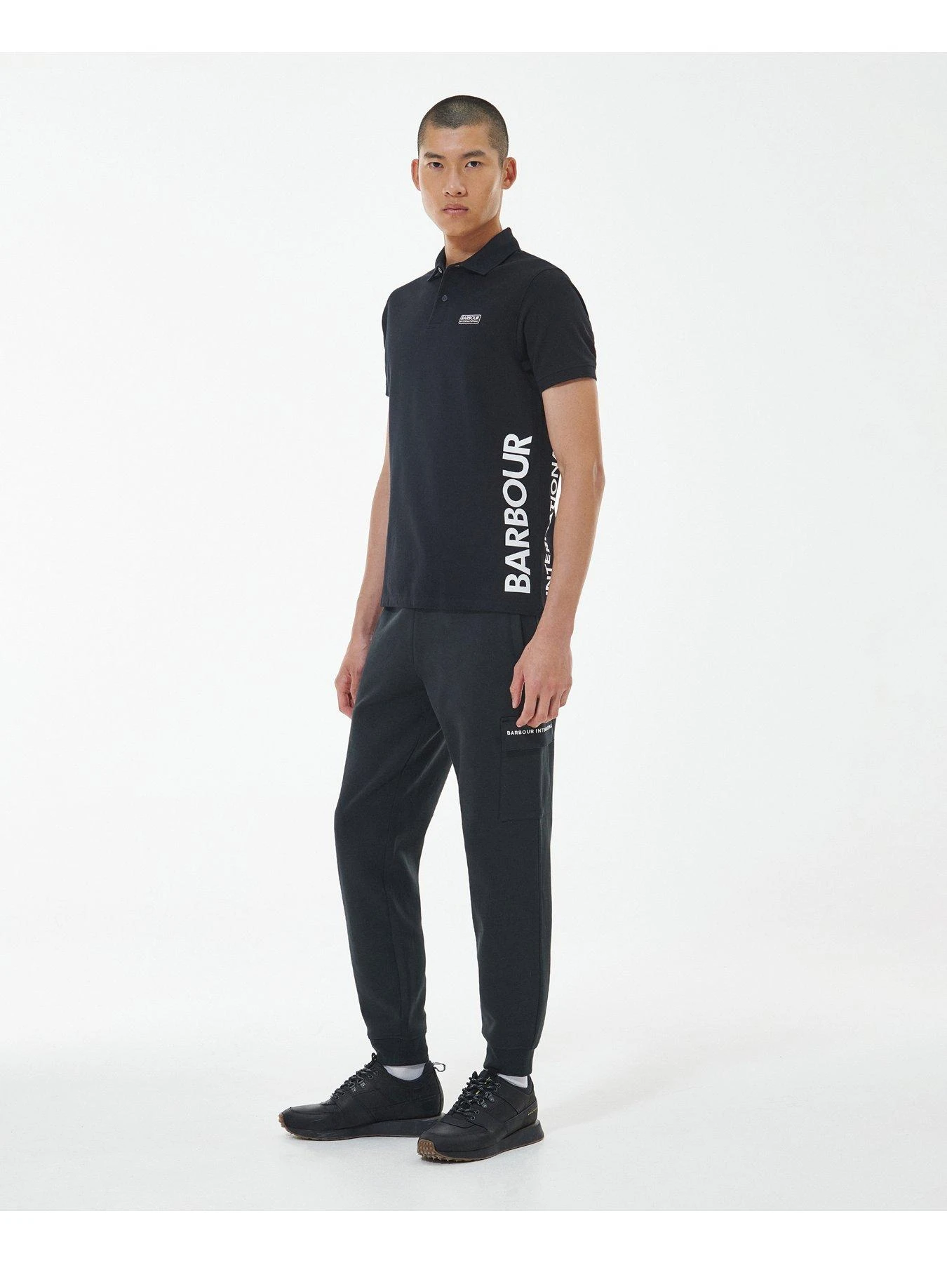 Barbour International Very Exclusive - Bold Logo Full Collar Polo Shirt - Black 3 Barbour International Very Exclusive - Bold Logo Full Collar Polo Shirt - Black - Image 3