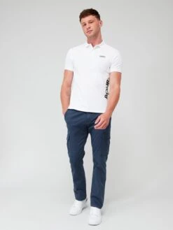 Barbour International Very Exclusive - Bold Logo Full Collar Polo Shirt - White -Barbou Clothing Shop VJKTD SQ6 0000000013 WHITE MDd2