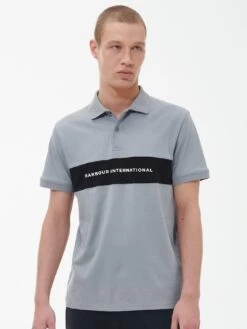 Barbour International Logo Polo Shirt - Light Grey