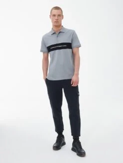 Barbour International Logo Polo Shirt - Light Grey -Barbou Clothing Shop VJKU8 SQ3 0000000215 LIGHT GREY MDo