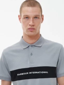 Barbour International Logo Polo Shirt - Light Grey -Barbou Clothing Shop VJKU8 SQ4 0000000215 LIGHT GREY MDd