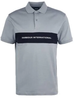 Barbour International Logo Polo Shirt - Light Grey -Barbou Clothing Shop VJKU8 SQ5 0000000215 LIGHT GREY MDd1