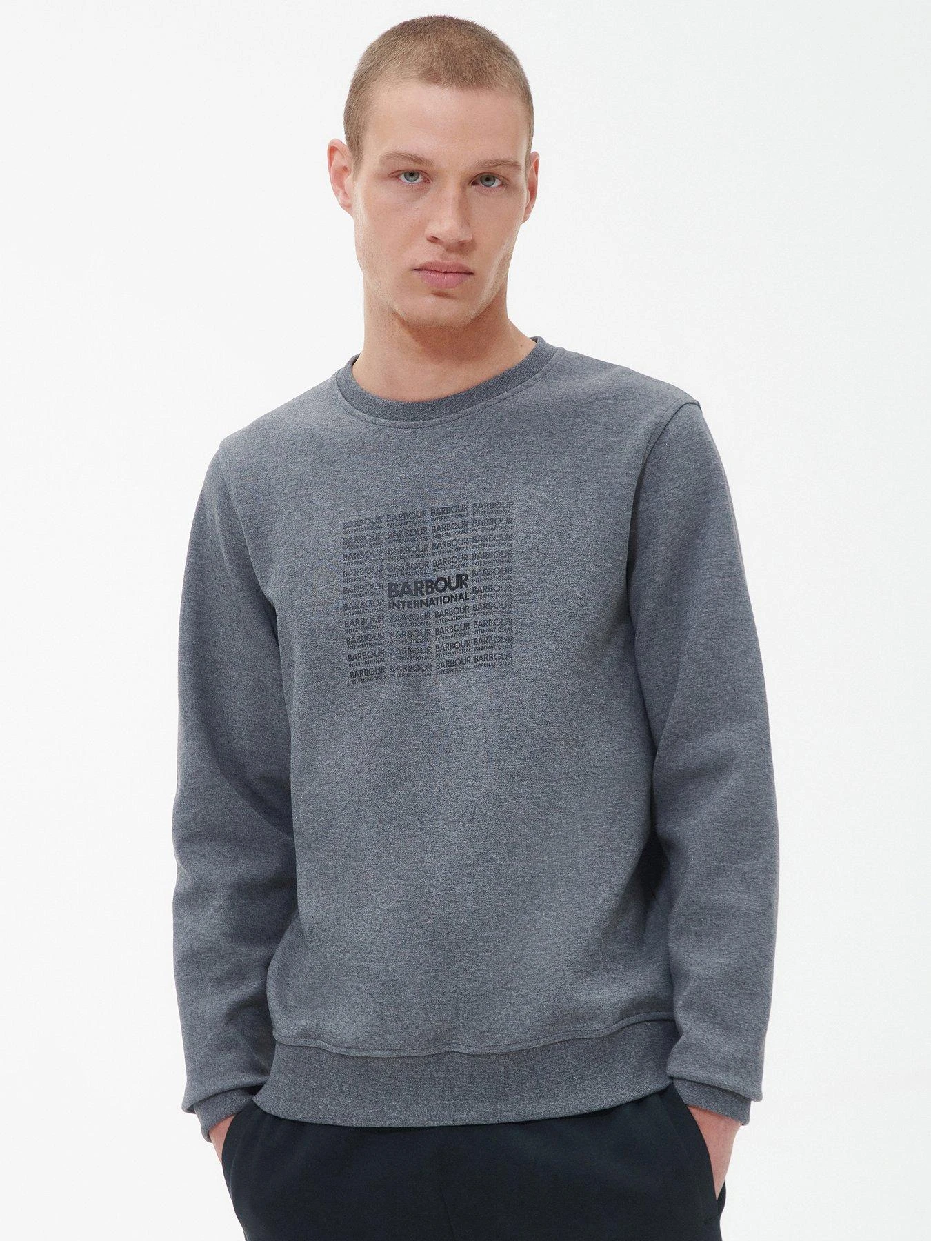 Barbour International Logo Sweatshirt - Dark Grey 1 Barbour International Logo Sweatshirt - Dark Grey