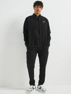 Barbour International Small Logo Pocket Oxford Shirt - Black -Barbou Clothing Shop VJKUB SQ3 0000000004 BLACK MDo