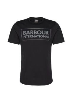 Barbour International Very Exclusive - Essential Large Logo T-Shirt - Black -Barbou Clothing Shop VJKUX SQ5 0000000004 BLACK MDd1