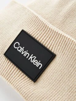 Calvin Klein Fine Cotton Rib Beanie -Barbou Clothing Shop VJNAD SQ4 0000000108 BEIGE SLd1