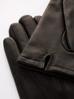 Calvin Klein Gs Ck Metal Gloves Leather W/box -Barbou Clothing Shop VJNB6 SQ4 0000000004 BLACK SLd1