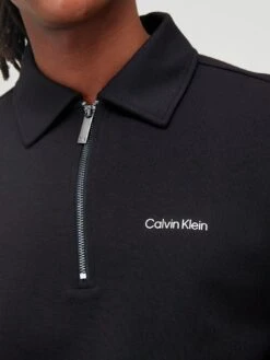 Calvin Klein Micro Logo Repreve Half Zip Sweat Top - Black  -Barbou Clothing Shop VJND2 SQ4 0000000004 BLACK MDd