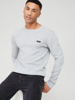 Calvin Klein Structure Sweater - Grey -Barbou Clothing Shop VJNFU SQ4 0000000005 GREY MDd