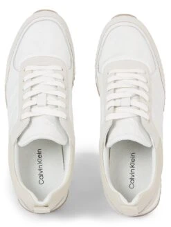 Calvin Klein Low Top Lace Up Trainers - White -Barbou Clothing Shop VJNGP SQ4 0000000013 WHITE SLt