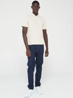 Calvin Klein Textured Two Tone Polo Shirt - White -Barbou Clothing Shop VJNIA SQ3 0000000013 WHITE MDo