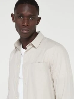 Calvin Klein Flannel Solid Shirt - Beige  -Barbou Clothing Shop VJNIF SQ4 0000000108 BEIGE MDd