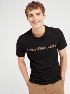 Calvin Klein Jeans Mixed Institutional T-shirt - Black 