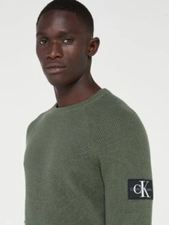 Calvin Klein Jeans Badge Easy Sweater - Green  -Barbou Clothing Shop VJV32 SQ4 0000000047 GREEN MDd