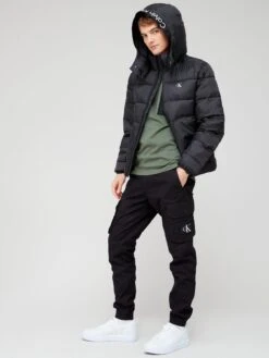 Calvin Klein Jeans Trim Logo Padded Jacket - Black  -Barbou Clothing Shop VJV54 SQ3 0000000004 BLACK MDo