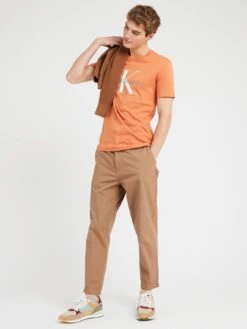 Calvin Klein Jeans Seasonal Monologo T-shirt - Orange  -Barbou Clothing Shop VJV5V SQ3 0000000029 MULTI MDo
