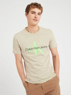 Calvin Klein Jeans Seasonal Monologo T-shirt - Beige 