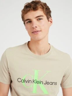 Calvin Klein Jeans Seasonal Monologo T-shirt - Beige  -Barbou Clothing Shop VJV6C SQ4 0000000108 BEIGE MDd